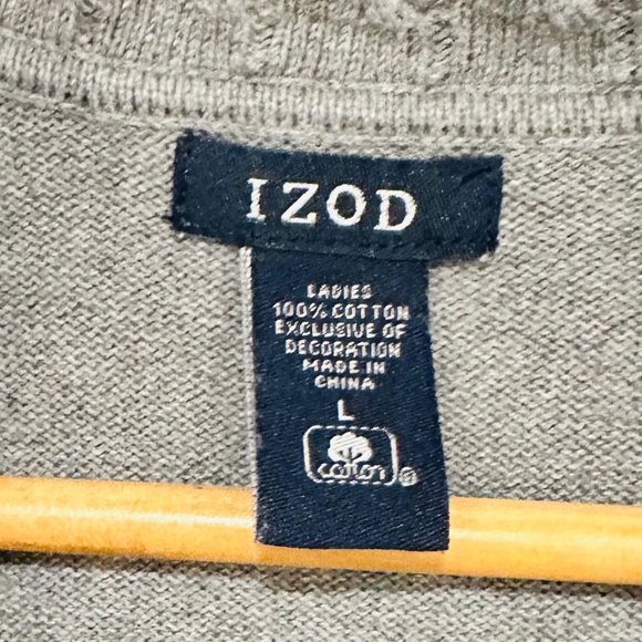 IZOD Women’s size large 100% cotton quarter zip long sleeve sweater - Picture 7 of 10
